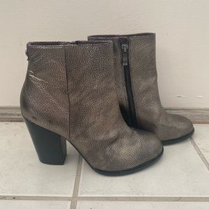 Nicole Miller metallic gold ankle boots